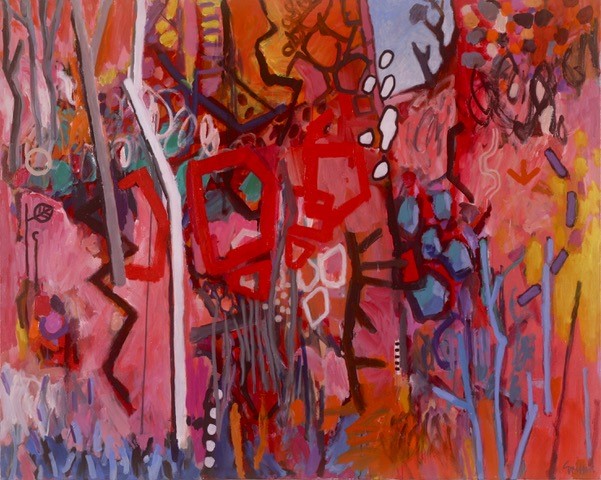 Above Stubbs Water hole no 2 acrylic on canvas approx 120x150cm