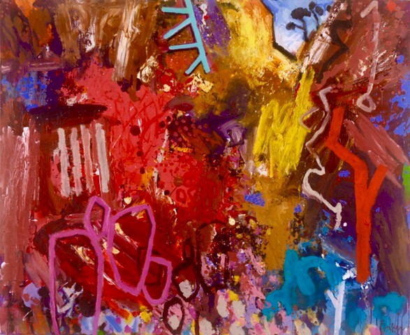 Above Stubbs Waterhole 4 acrylic on canvas 138x168cm