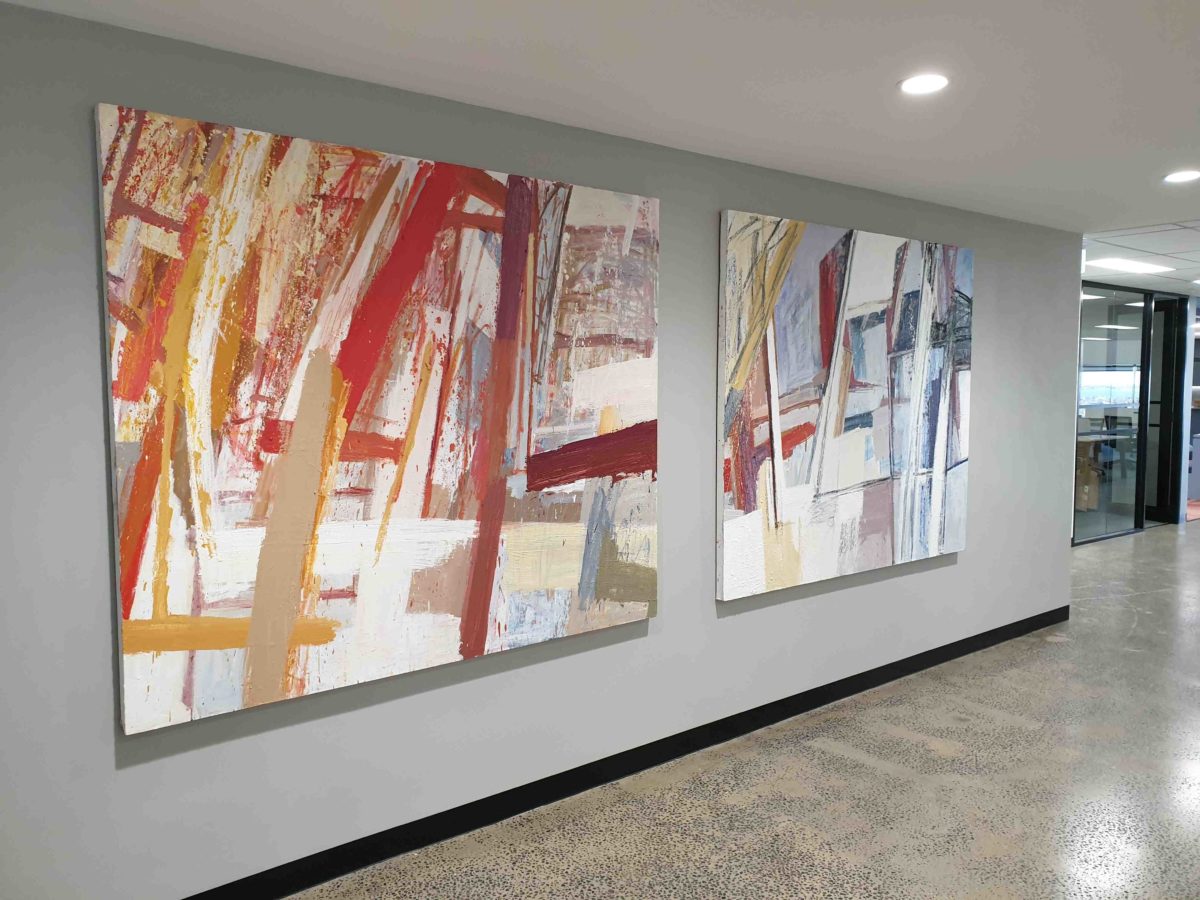 CBD workplace enhanced by three large original artworks