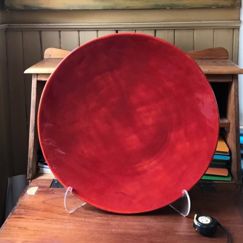 Big Red. Wall or Table Platter with 4 x curly feet