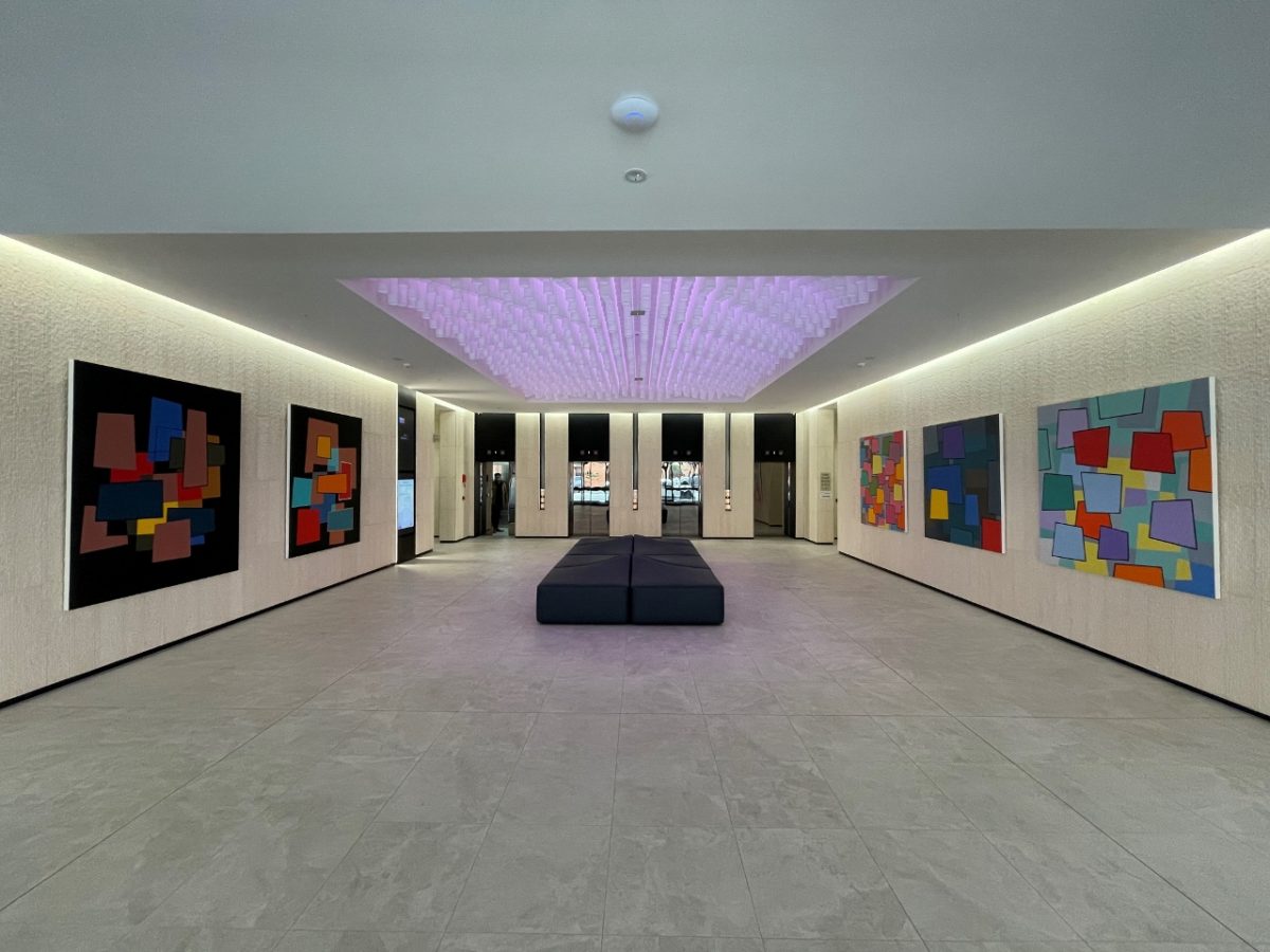 Five large artworks by artist Jason Haufe complement stunning office building foyer