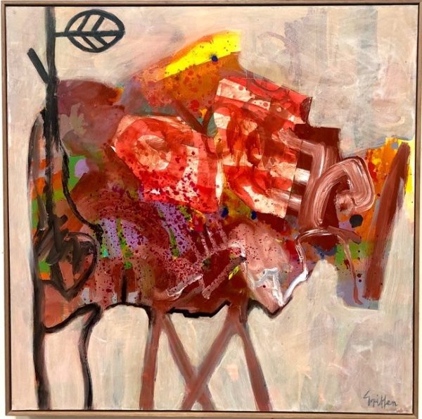 Red Beast Walking 2023 acrylic on canvas 91x91cm $5,000 2