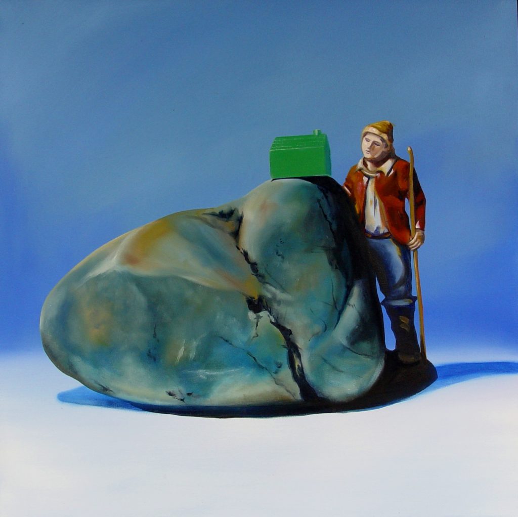 The Wise Builder oil on canvas 90x90